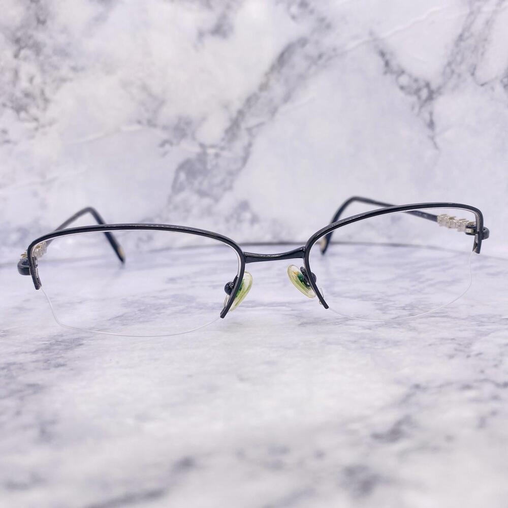 Tiffany & Co. Authentic Eyeglasses Half Rim Black Pearl 51 [] 17 135 Italy - Picture 2 of 9